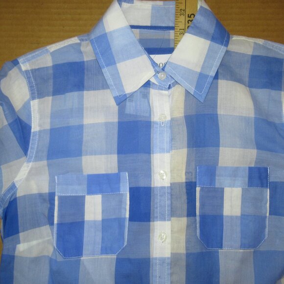 🌟 Aéropostale Blue & White Gingham Button-Up Shirt | Size Small | NWT - Picture 7 of 11
